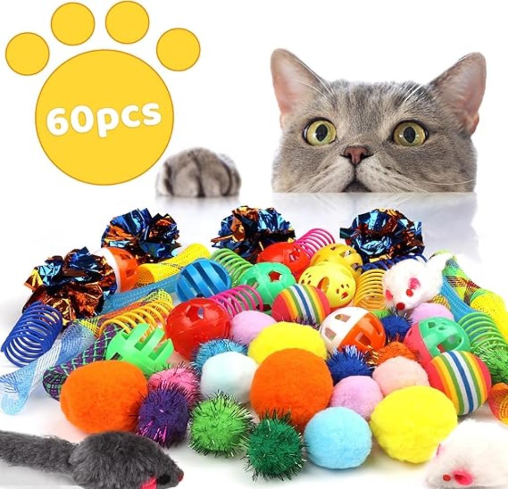 60 jouets pour chats LIVRAISON RAPIDE ET GRATUITE, Animaux & Accessoires, Jouets pour chats, Neuf, QUOZUO, -, -