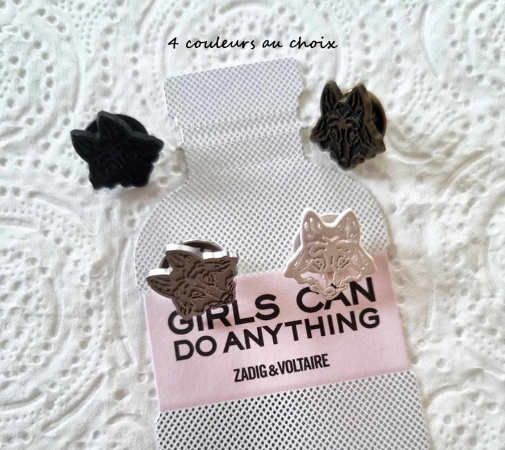 Zadig & Voltaire pin's/broches têtes de loup au choix, Bijoux, Sacs & Beauté, Envoi, Neuf