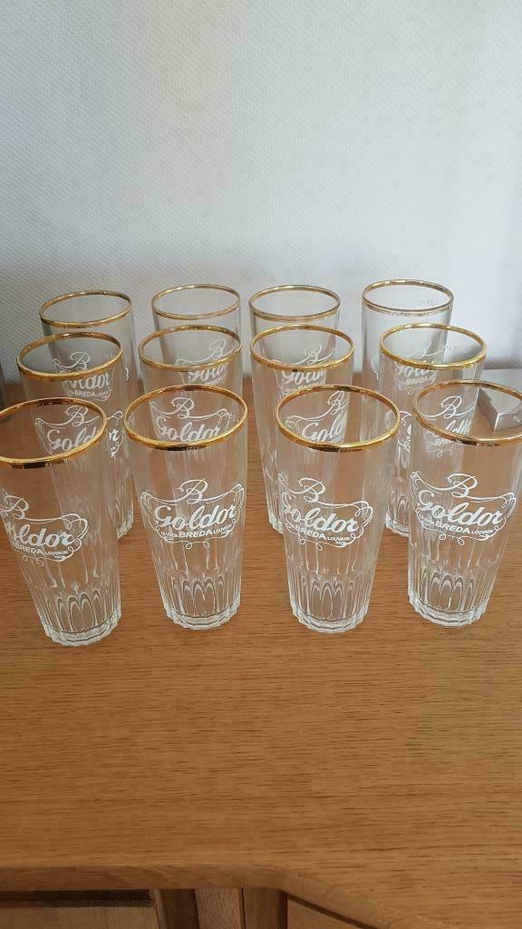 bierglazen goldor, Verzamelen, Ophalen, Gebruikt, Glas of Glazen