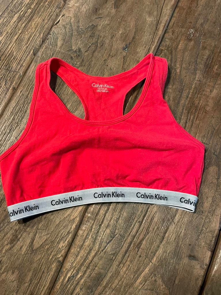 Top de soutien-gorge rouge v Calvin Klein taille 12/14 ans, Enlèvement ou Envoi, Comme neuf, Rouge