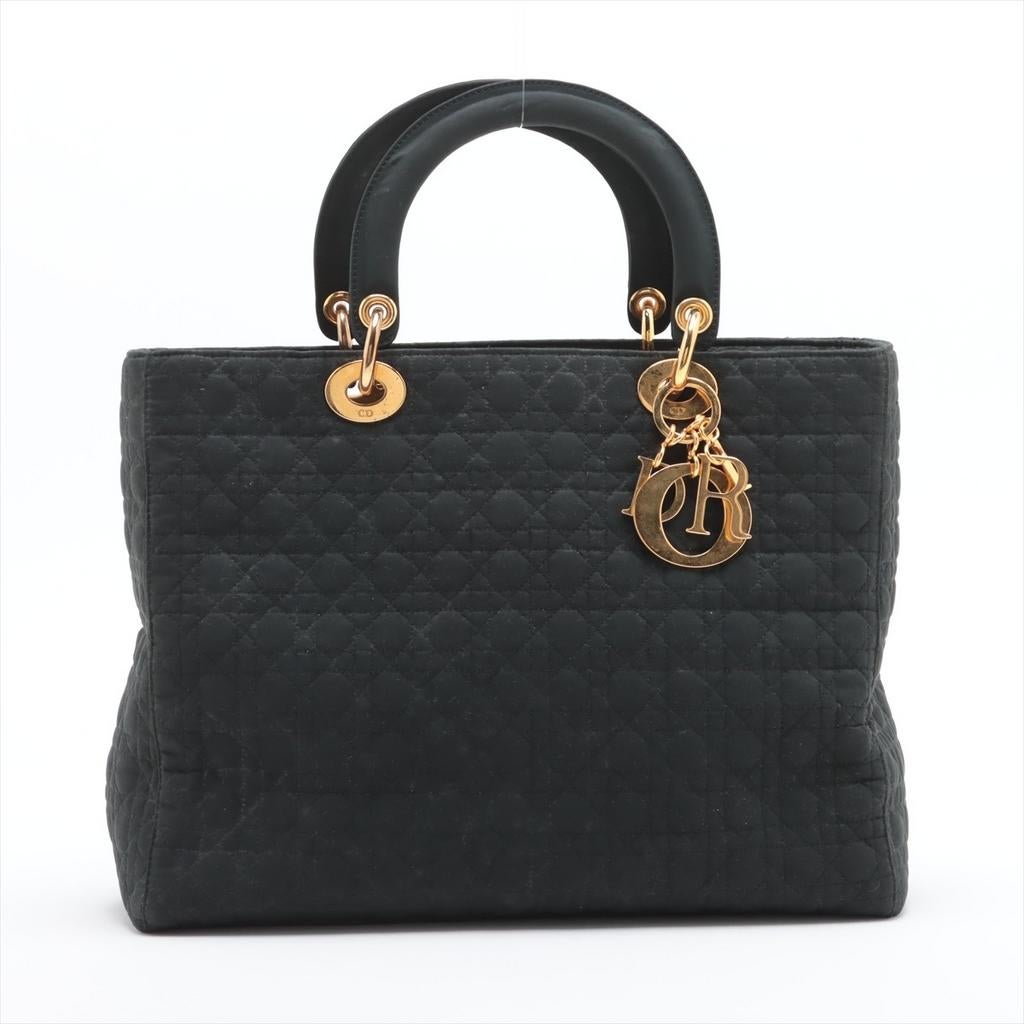 Sac Dior Lady Vintage, Envoi, Utilisé, Noir, Sac à main