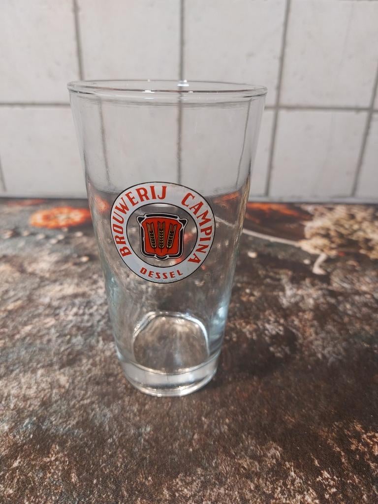 Oud bierglas brouwerij Campina Dessel, Ophalen of Verzenden, Zo goed als nieuw, Bierglas