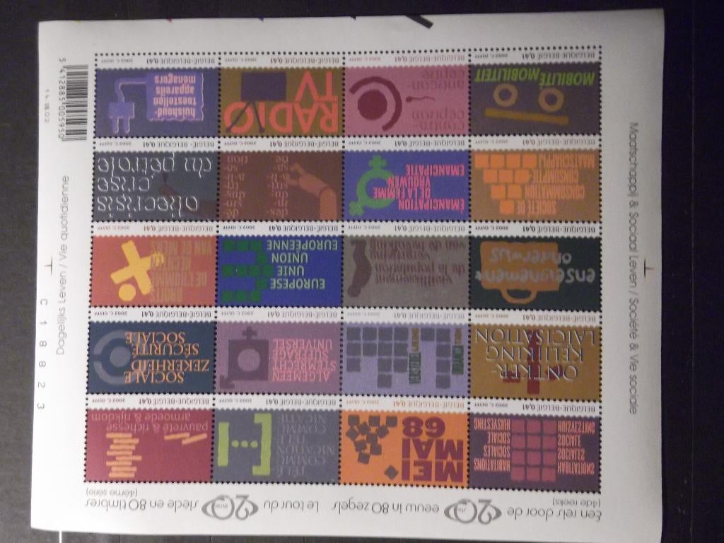 BL99 Reis door de 20ste eeuw - Tour du 20ème siècle 2002 MNH, Postzegels en Munten, Postzegels | Europa | België, Ophalen of Verzenden