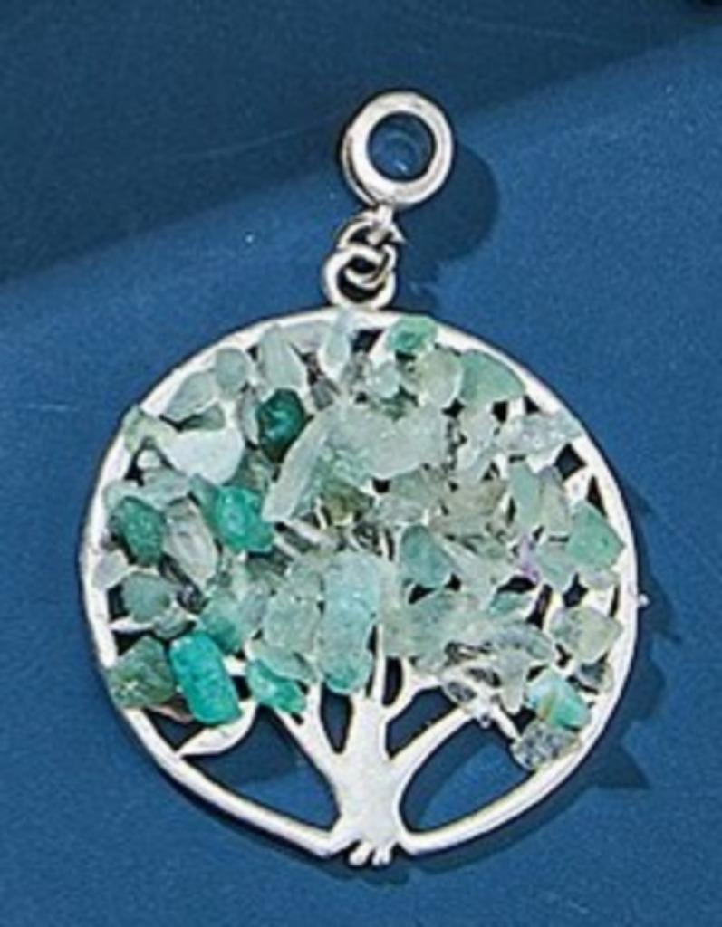 Kettinghanger Levensboom met groene aventurijn, Verzenden, Nieuw, Steen of Mineraal, Groen