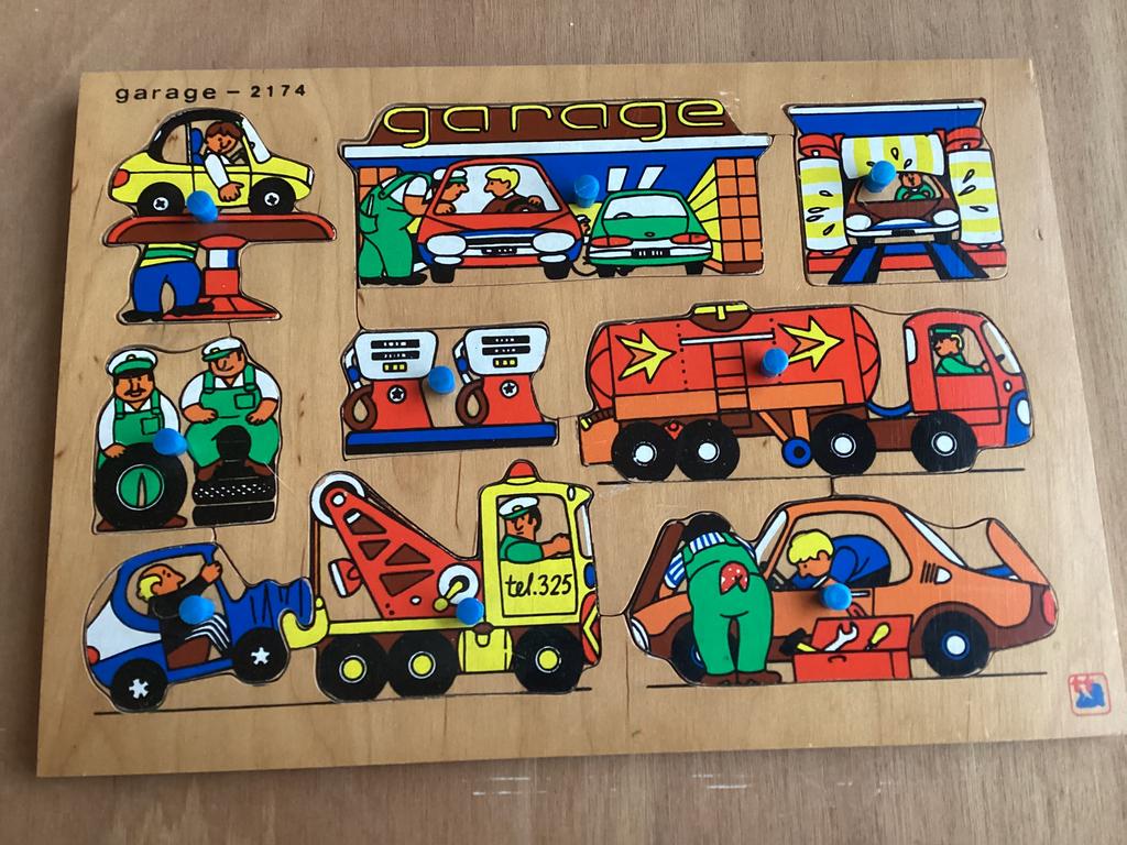 Houten legpuzzel garage, Ophalen of Verzenden, Gebruikt