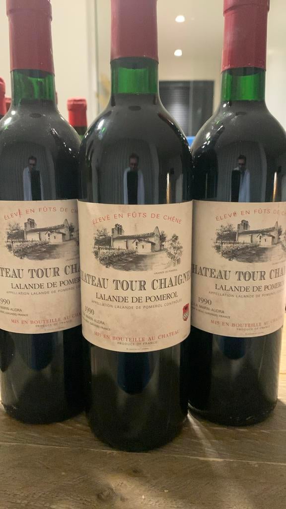 Château Tour Chaigneau 1990 - Lalande de Pomerol - 3 fl, Ophalen, Zo goed als nieuw, Frankrijk, Rode wijn