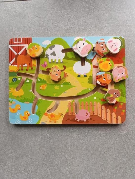 Houten puzzel dieren boerderij, educatief, Ophalen, Zo goed als nieuw