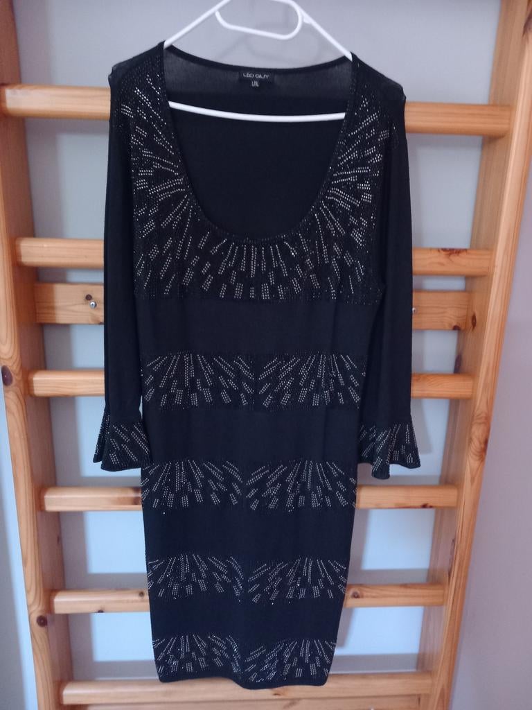 Zwart feestkleed Léo Guy maat L, Kleding | Dames, Ophalen of Verzenden, Zwart