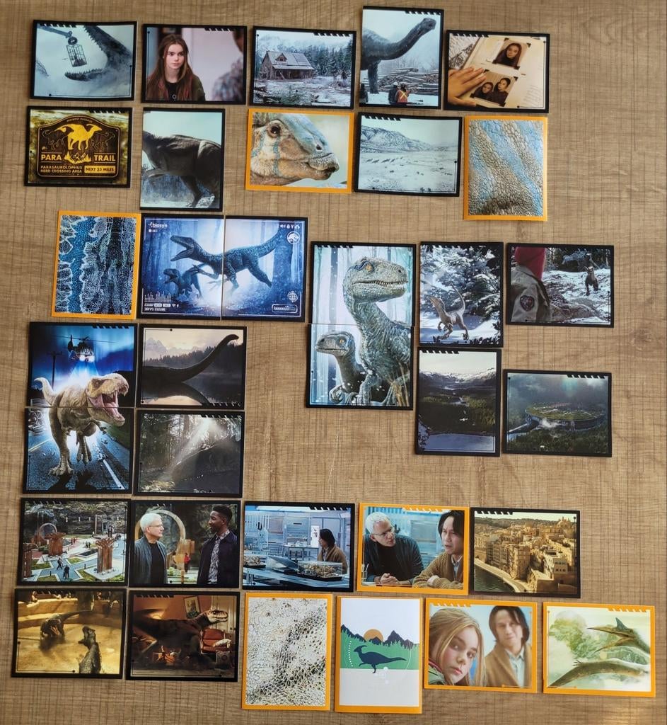 85 Panini stickers: Jurassic Park - Dominion, Enlèvement ou Envoi, Comme neuf, Cinéma, Télévision ou Audiovisuel