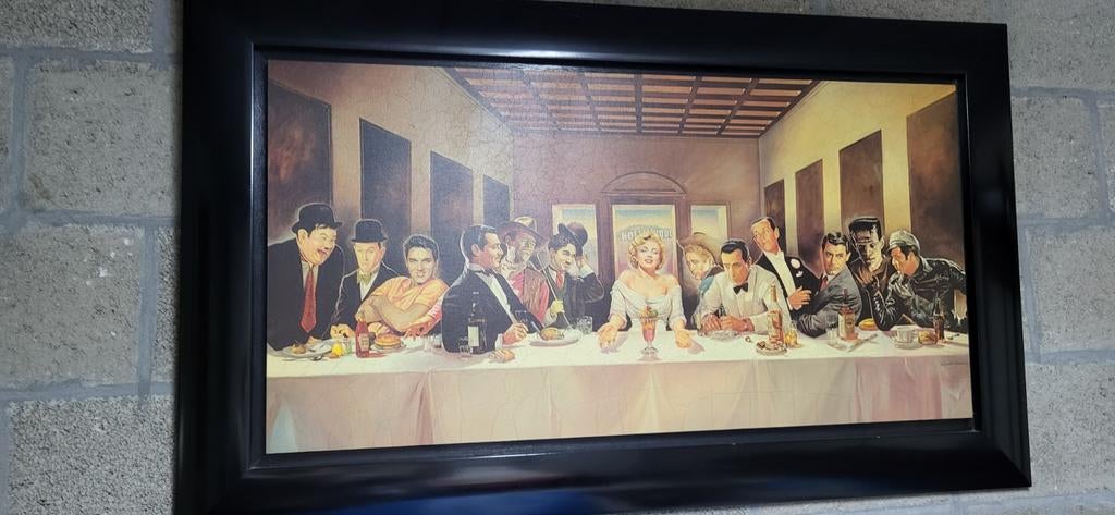 Schilderij, laatste avondmaal met hollywood sterren! uniek, Antiek en Kunst, Ophalen