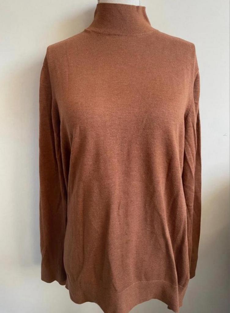 Pull/pull long en coton et modal marron H&M M, Enlèvement ou Envoi, Comme neuf, Taille 46 (S) ou plus petite, Brun