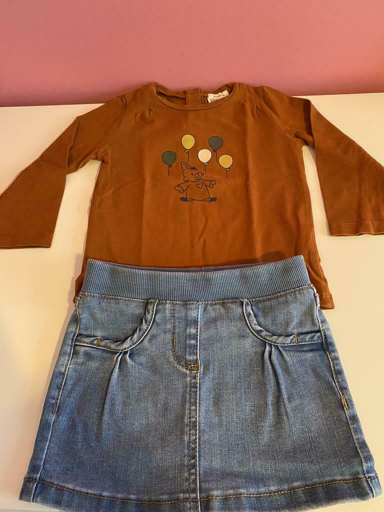Bumba Longsleeve maat 80 en Bumba jeansrok maat 86, Kinderen en Baby's, Meisje, JBC, Ophalen of Verzenden, Zo goed als nieuw