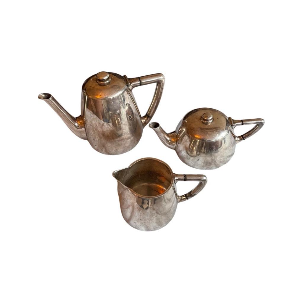 Ensemble de Trois Pièces Wiskemann en Métal Argenté, Antiquités & Art, Antiquités | Argent & Or, Enlèvement ou Envoi, Argent
