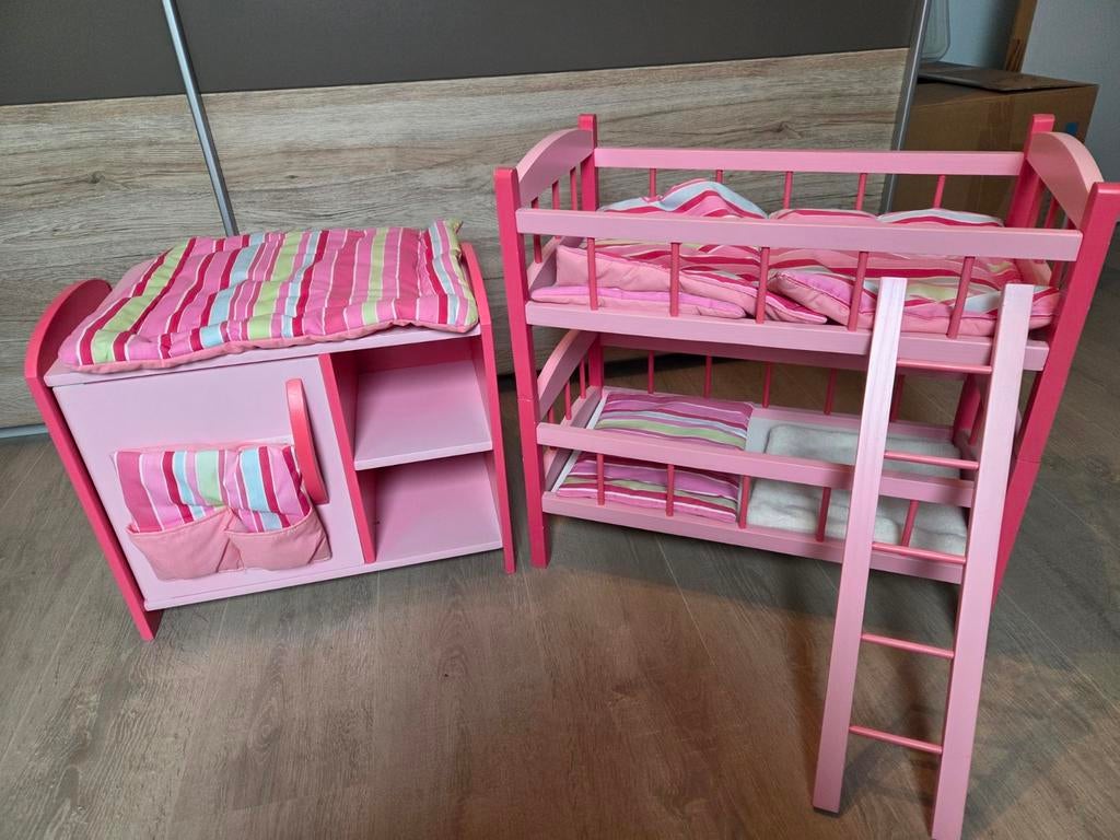 Meuble à langer pour poupées en bois et lit superposé, Enlèvement