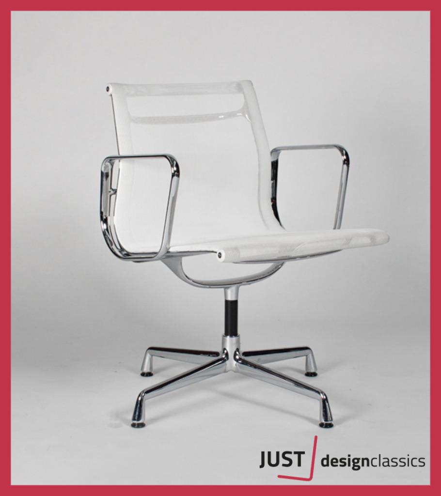 Vitra Eames ea 108 Wit Netweave Chroom (voorraad:12), Huis en Inrichting, Stoelen, Ophalen, Wit