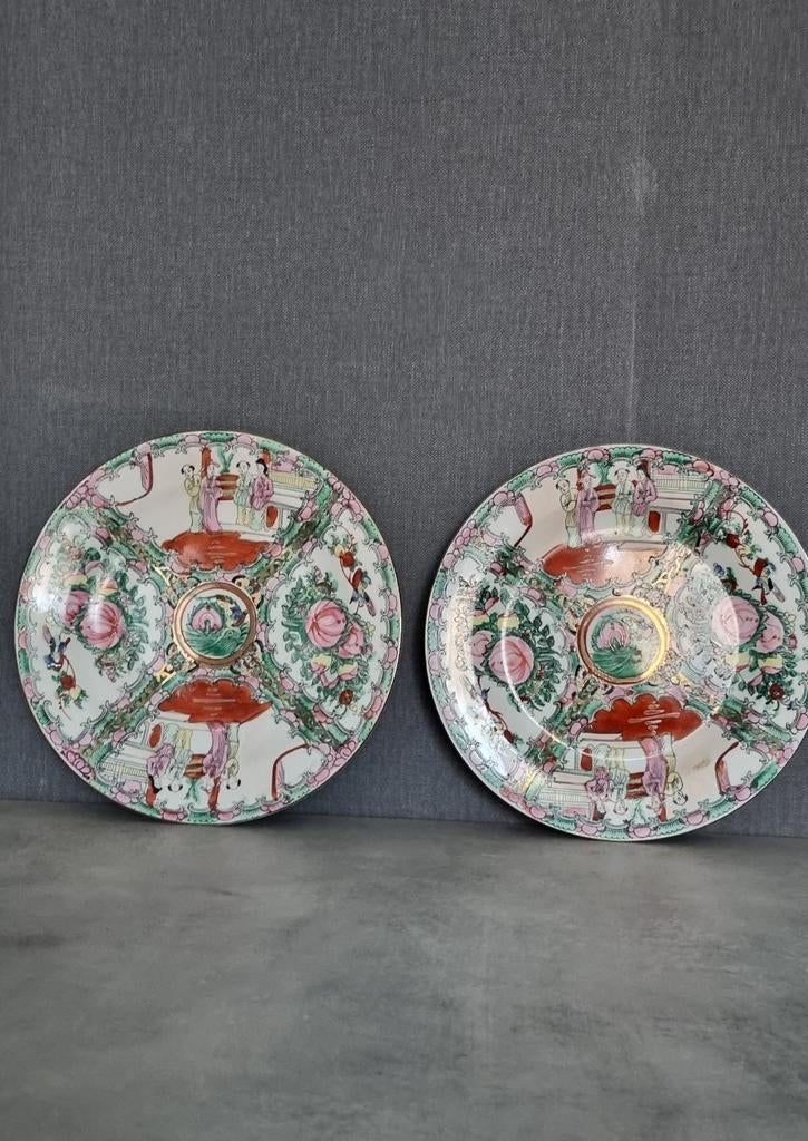 3 assiettes chinoises vintage, Antiquités & Art, Enlèvement ou Envoi