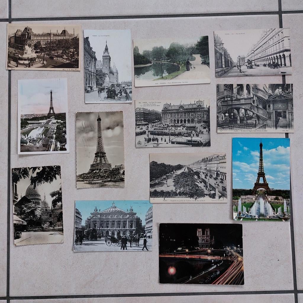 Lot oude postkaarten van Parijs, Ophalen of Verzenden