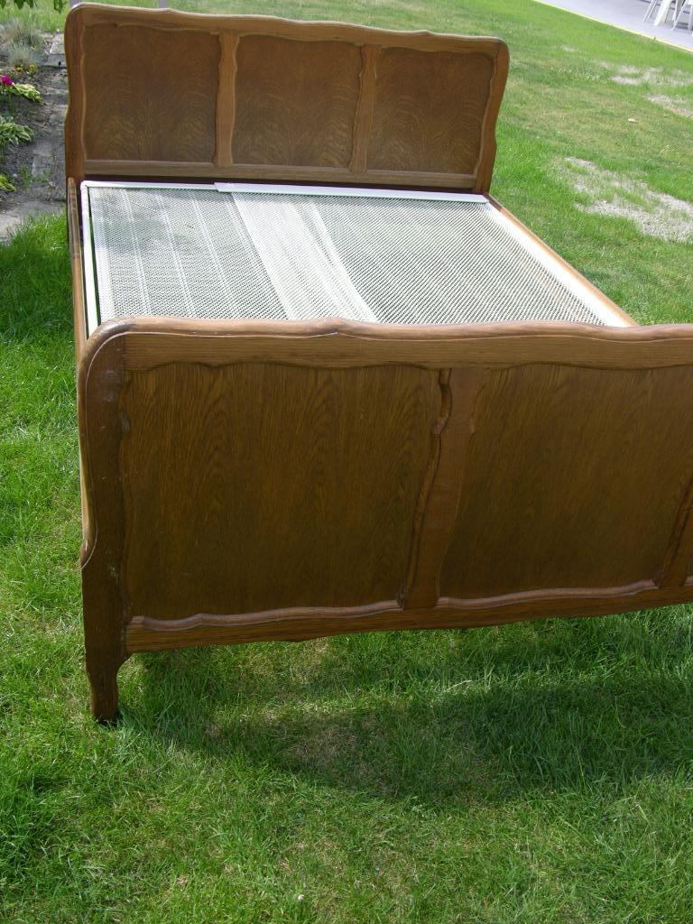 Vintage Bretoens eiken 2-persoonsbed met uitschuifbaar net, Ophalen of Verzenden, 80 cm
