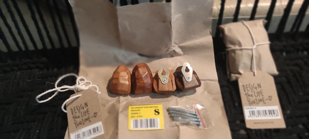 houten hangers, kapstok TEAK, Ophalen, Nieuw, Hout, Wandhaken