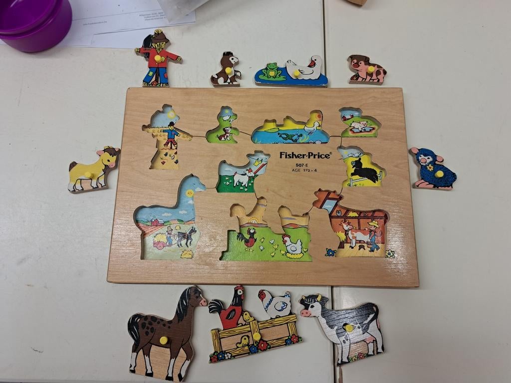 Différents puzzles vintage en bois Fisher Price, Enlèvement ou Envoi, Comme neuf