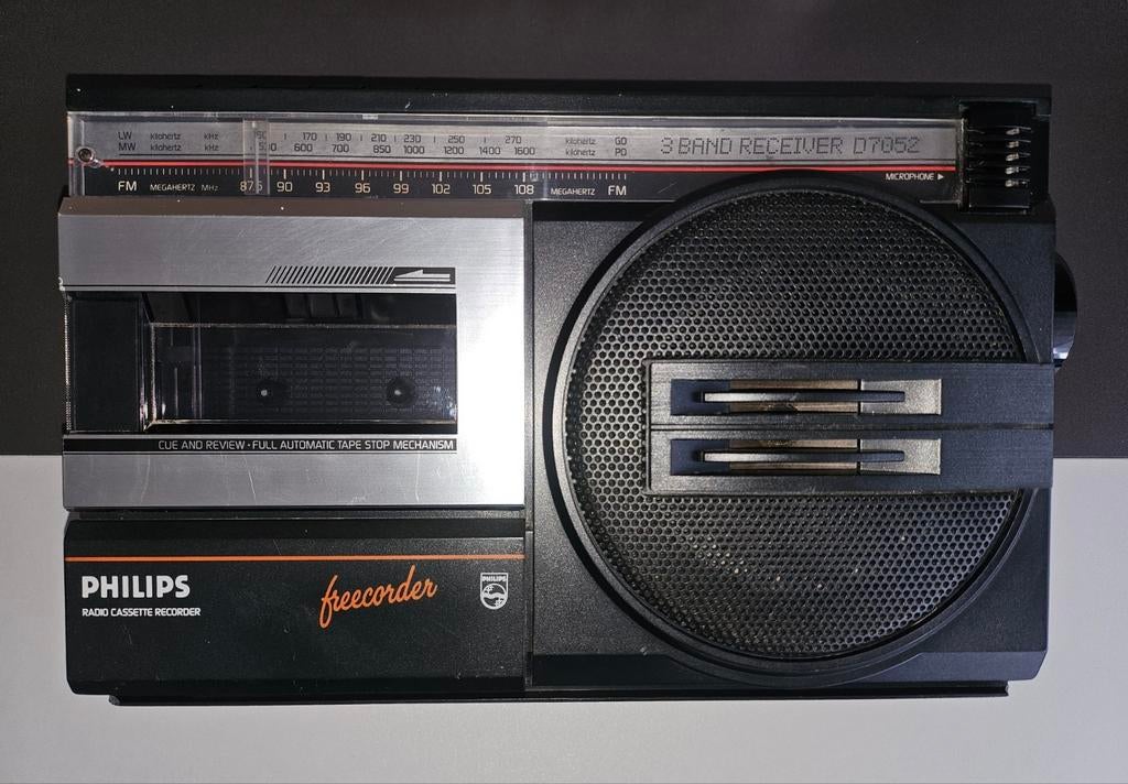Radio-cassette Philips Freecorder D7052 – Vintage années 80, Enlèvement, Utilisé, Philips