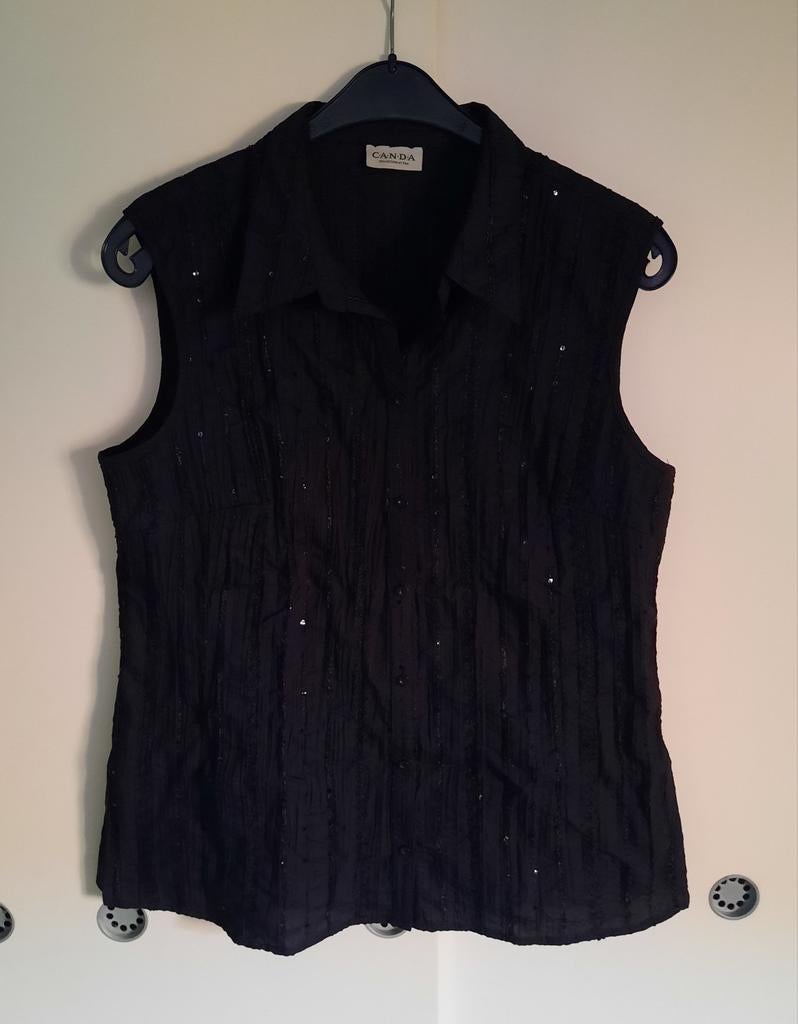 C&A glitter shirt/hemdje "52", Kleding | Dames, Zwart, Maat 46/48 (XL) of groter, Ophalen of Verzenden, Zo goed als nieuw