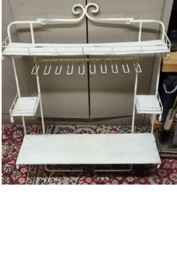 Etagère pour cuisine. Fer forgé, Ophalen, Gebruikt, Wit, 50 tot 100 cm