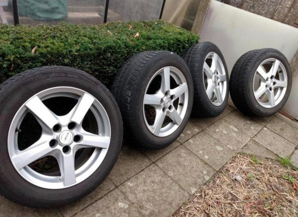 winterbanden en velgen voor Mercedes C-klasse W204, Auto-onderdelen, Ophalen, Gebruikt, Velg(en), 16 inch