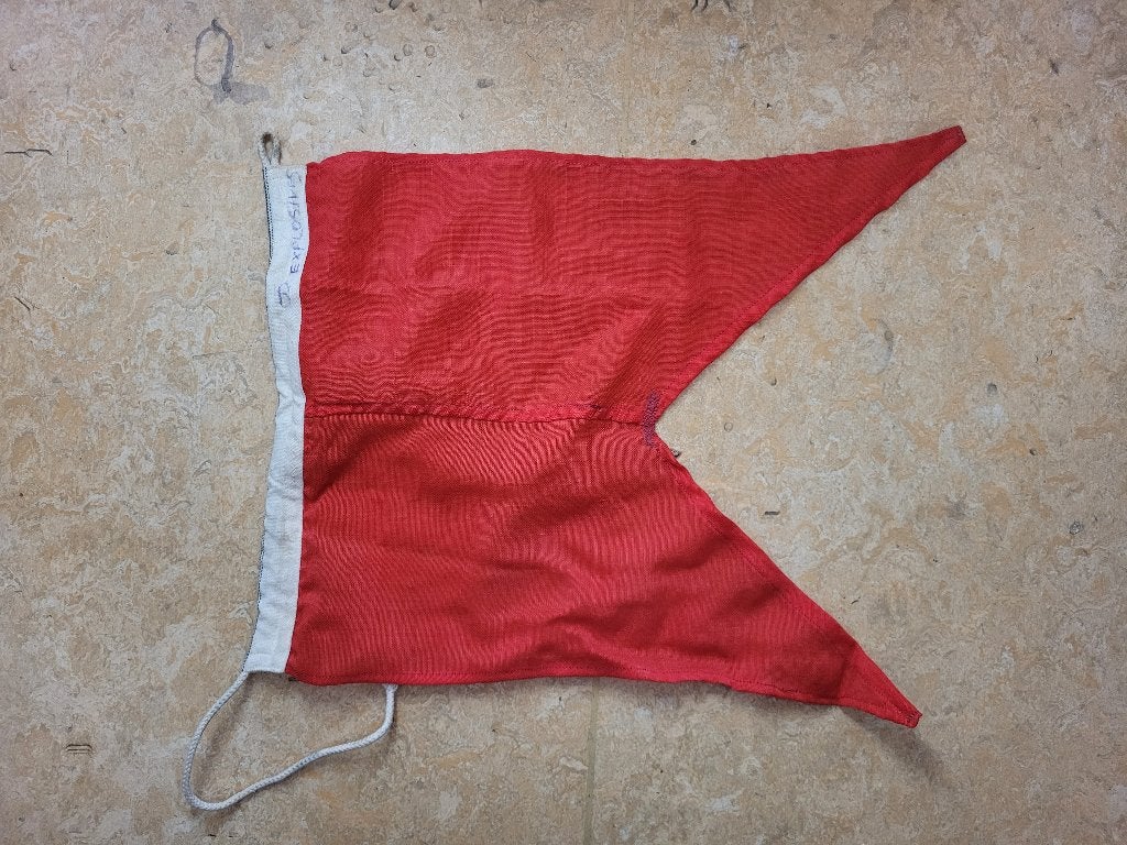 drapeau coton signalisation maritime vintage, Divers, Enlèvement ou Envoi, Utilisé