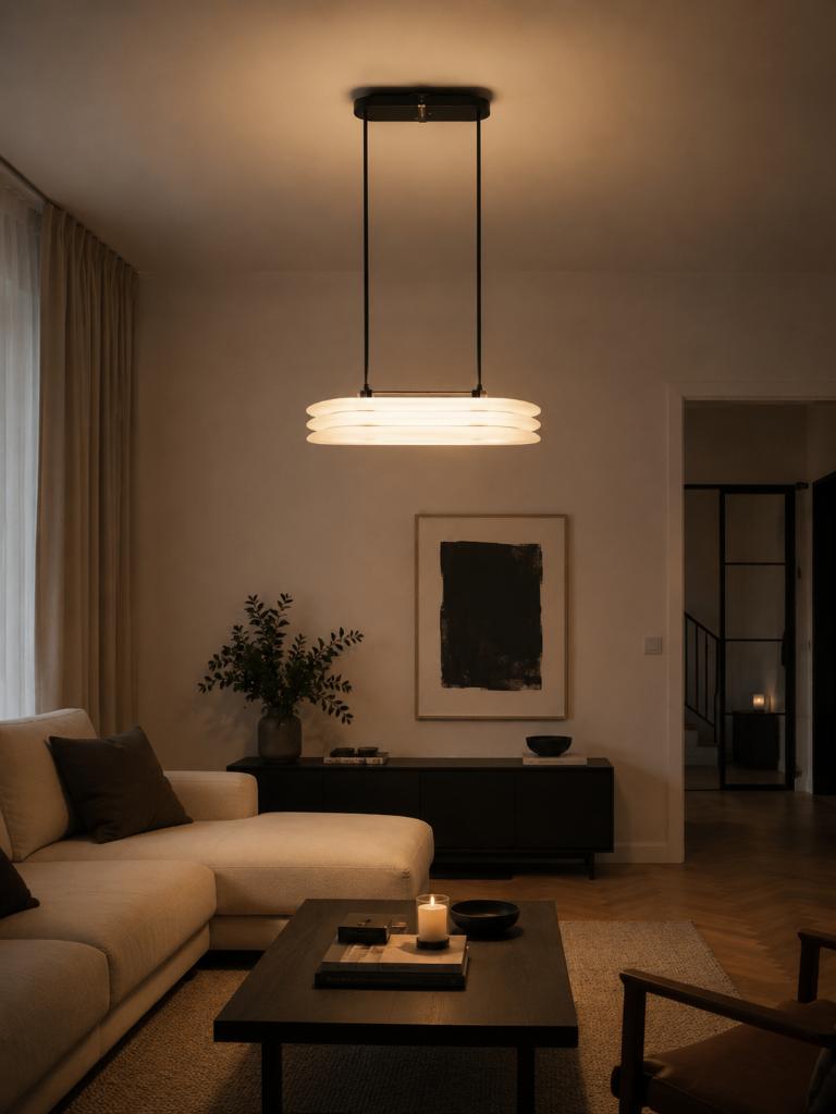 Lampe en verre et acier au design moderne, Enlèvement, Utilisé, Verre