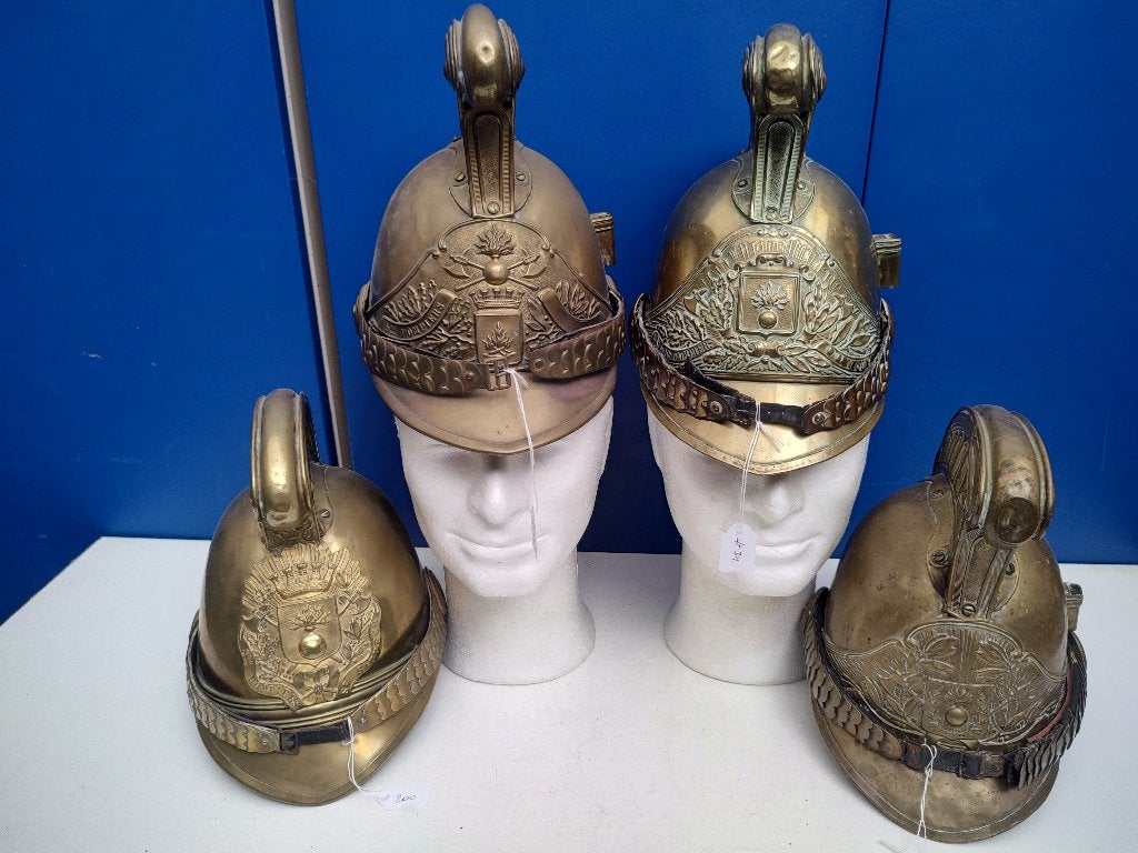 Lot Franse brandweerhelmen mod. 1885 , 4 stuks, Verzamelen, Militaria | Algemeen, Verzenden