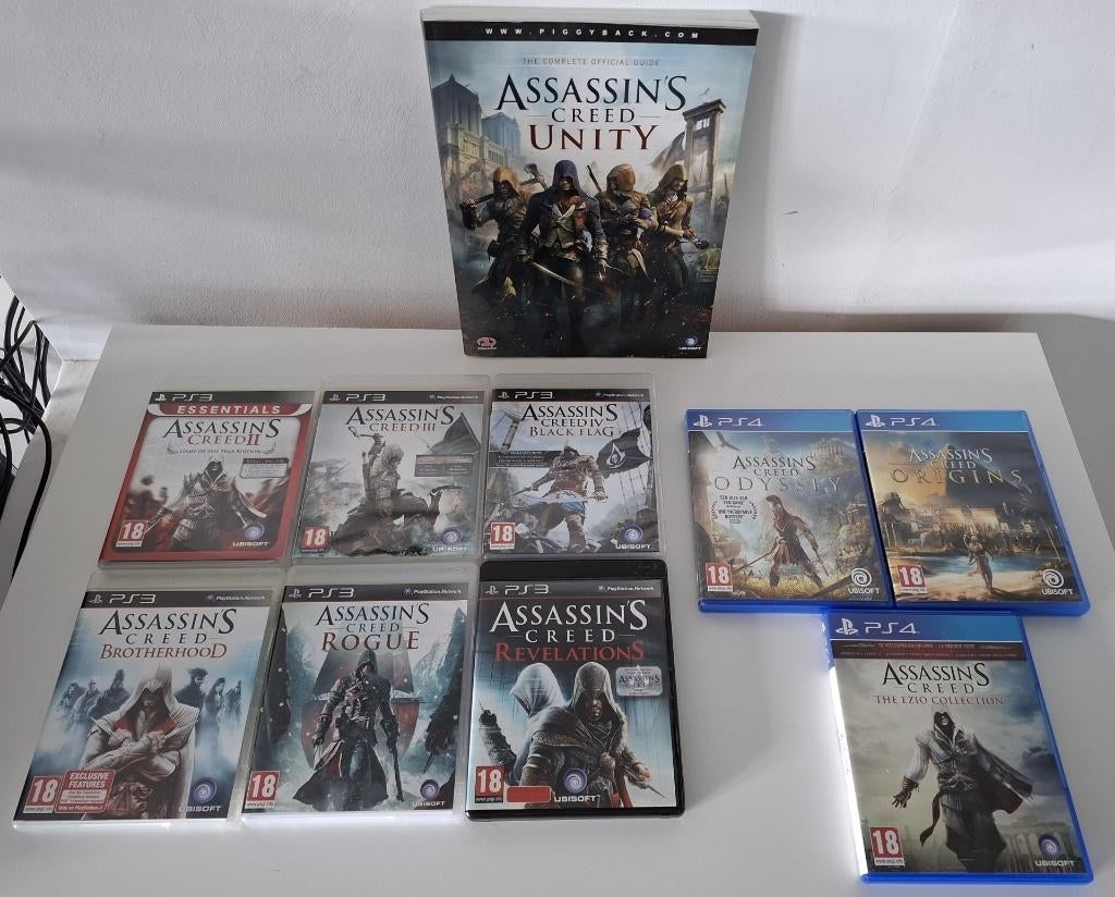 Assassins Creed Games pakketje (PS3/PS4 games & Unity Guide), Avontuur en Actie, RetroGamed, Ophalen of Verzenden, Zo goed als nieuw