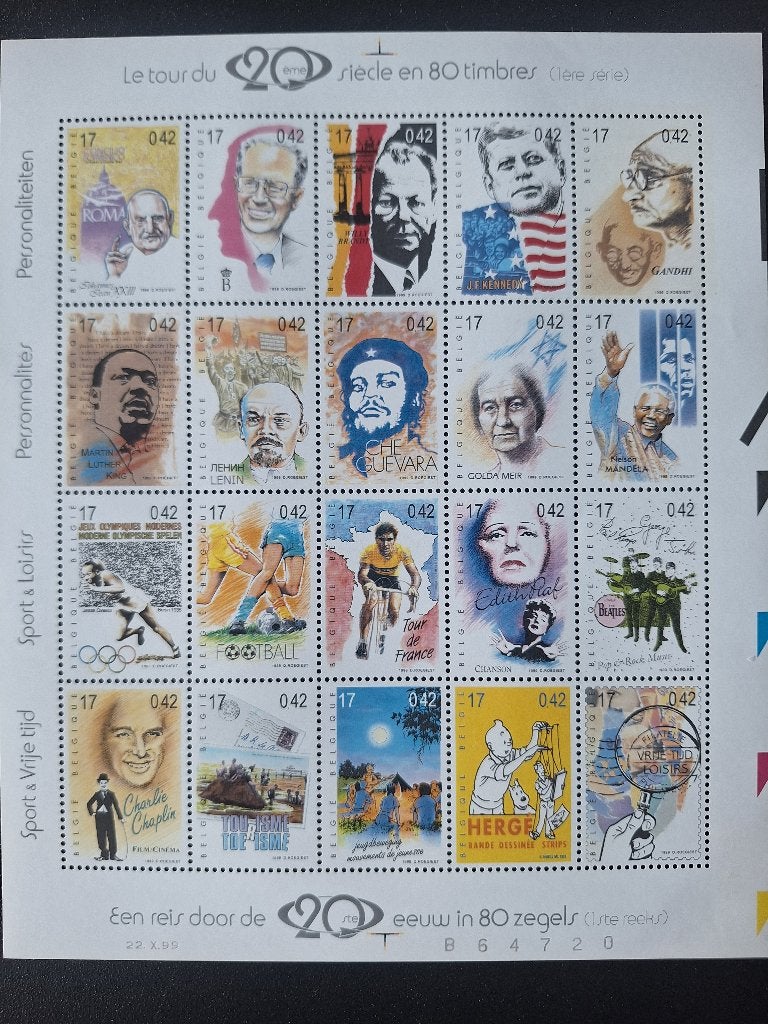 Blok 83 - jaar 1999 - 2858-2877 - Reis 20ste Eeuw  deel 1, Ophalen, Europa, Postfris, Postfris
