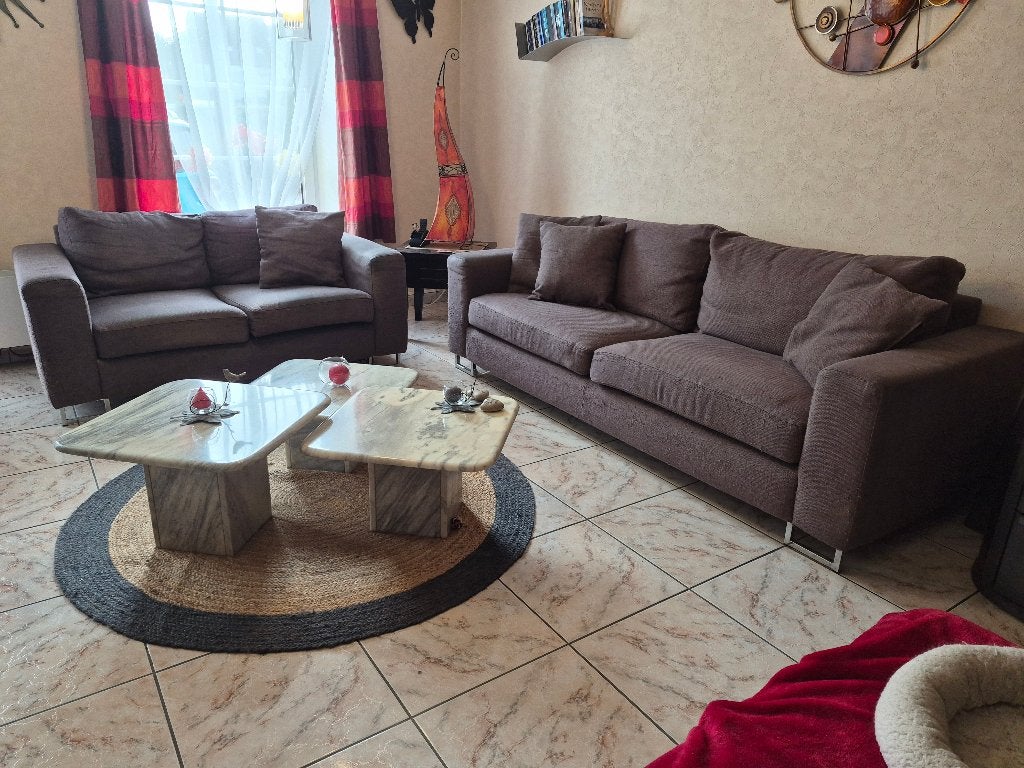 A donner : Salon 3 places et demi + 2 places, en tissu, Maison & Meubles, Enlèvement, Utilisé