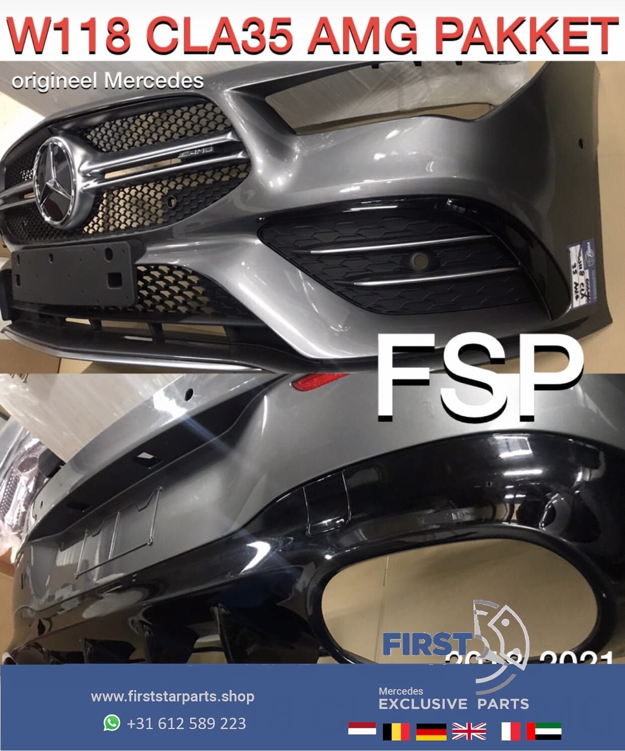 W118 C118 CLA35 AMG PAKKET CLA 35 VOORBUMPER + ACHTERBUMPER, -, -, Bumper, -