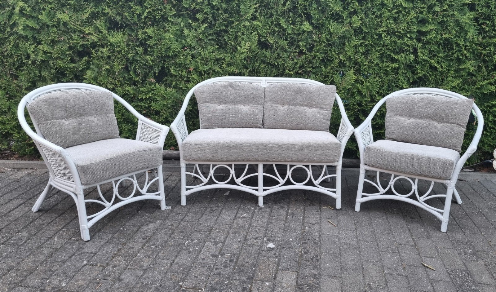 Rotan tuinset, grijs, Tuin en Terras, Ophalen, Rotan, Tuinset