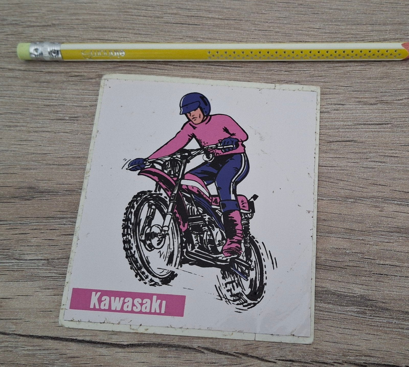 autocollant amusant vintage pour moto de la marque Kawasaki, Enlèvement ou Envoi, Comme neuf, Voiture ou Moto