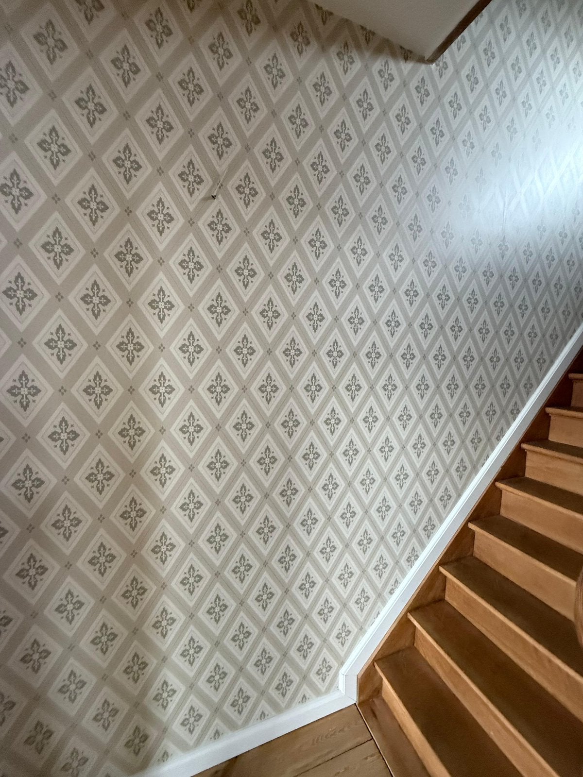 Behang papier retro patroon, Ophalen, Beige