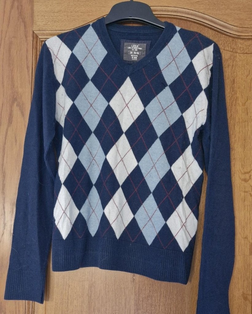 H&M LOGG - trui - meisjes - blauw - maat 158/164, Gebruikt, Trui of Vest, H&M, Verzenden