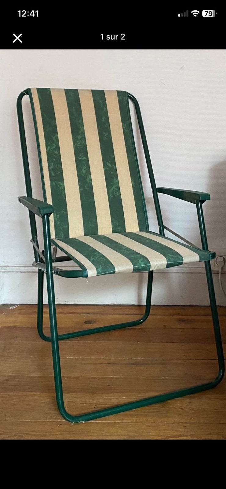 Chaise pliable vintage, Enlèvement, Comme neuf