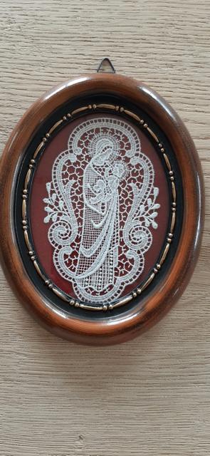 Dentelle avec image de Mary, Antiquités & Art, Antiquités | Objets religieux, Enlèvement
