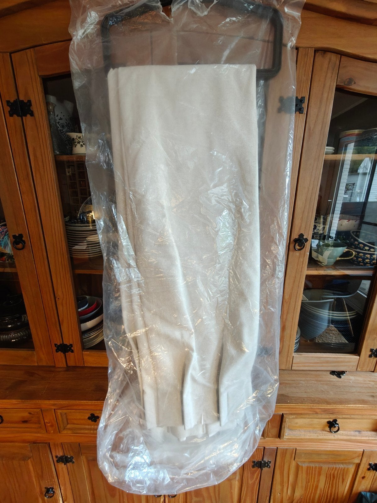 Nouveau rideau beige monobloc 305 cm l x 217 cm h, Kwantum, Double rideau, Beige, 217 cm