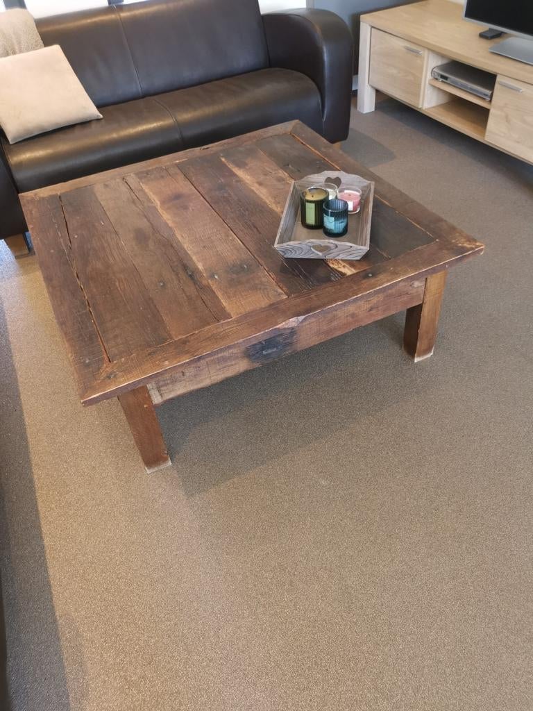 Rustieke, vintage eiken salontafel., Ophalen