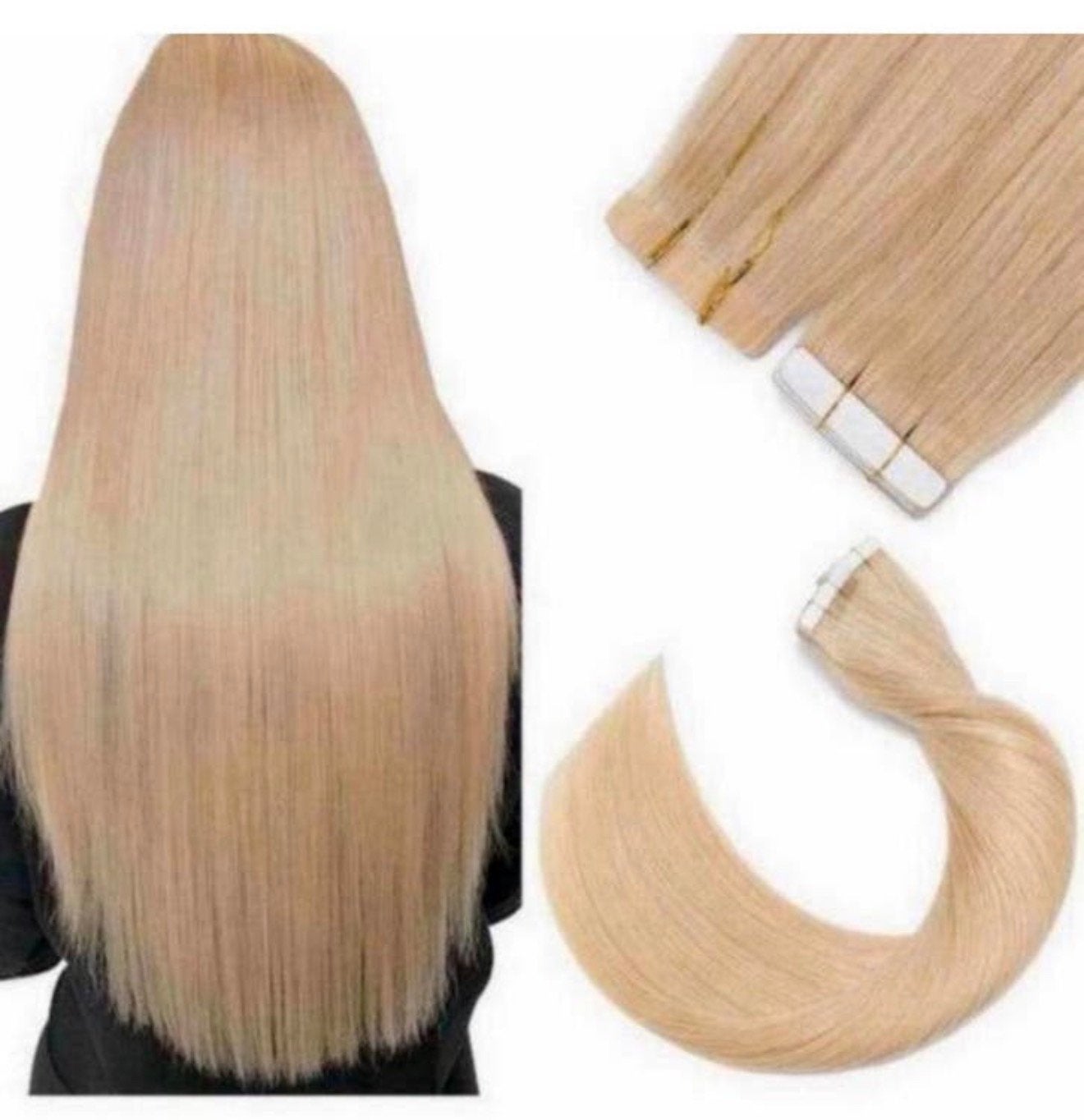 Echt Haar extensions Neutraal blonde blond - 31cm 12” 20pcs, Ophalen of Verzenden, Nieuw, Pruik of Haarverlenging