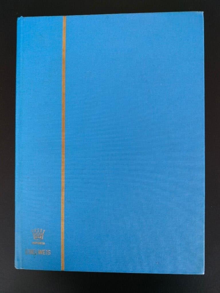 blauw postzegelalbum met 16 witte blz. - merk Edelweis, Postzegels en Munten, Verzenden, Verzamelalbum