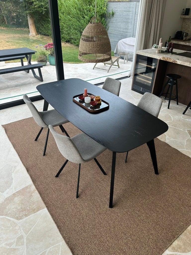 eettafel Juntoo zwart 200x90cm, Huis en Inrichting, Tafels | Eettafels, Ophalen, Gebruikt, Tijdloos, modern, 200 cm of meer
