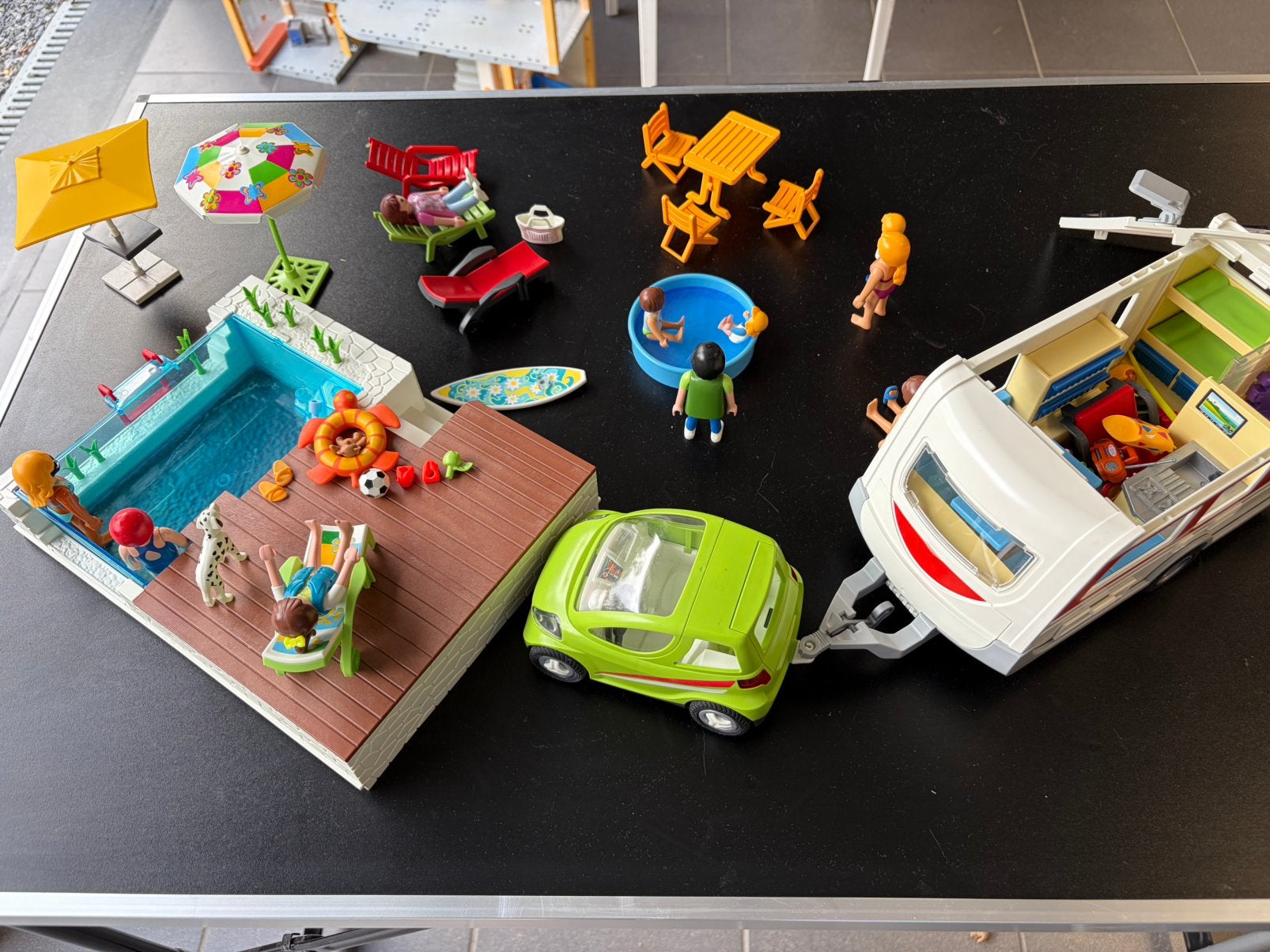Playmobil piscine et camping car, Ophalen, Gebruikt
