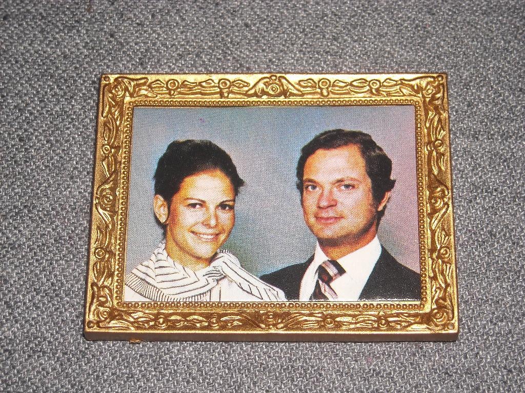 Lundby schilderij Zweeds koningspaar Carl XVI Gustaf-Silvia, Enlèvement ou Envoi, Utilisé