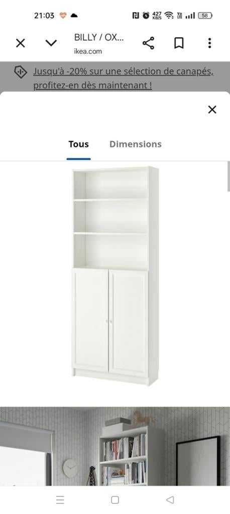 Ikea Billy, Maison & Meubles, Enlèvement