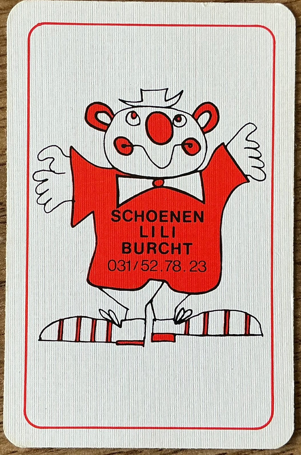 CARTE À JOUER LILI/BURCHT SHOES, Enlèvement ou Envoi, Comme neuf, Carte(s) à jouer